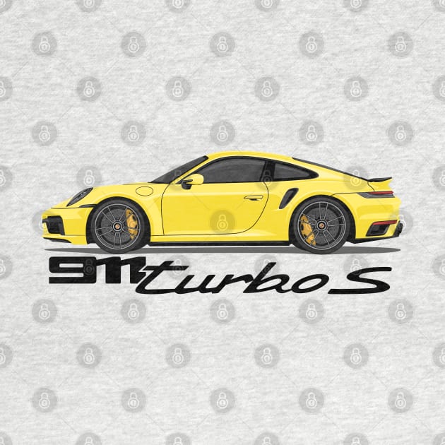 supercar 911 turbo s 992 yellow by creative.z